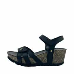 Panama Jack Romy B4 sandal til dame i sort nubucklæder med to velcroremme