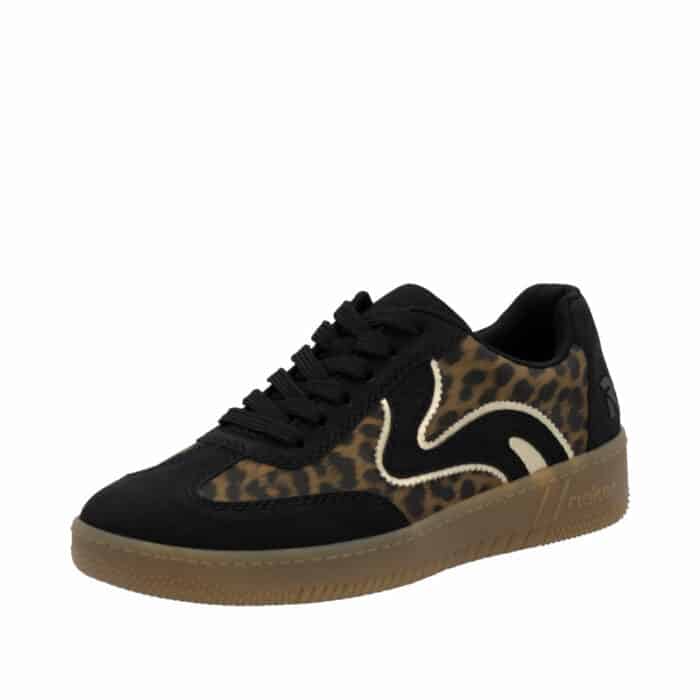 Rieker sneakers til dame i leopard med udtagelig soft sål
