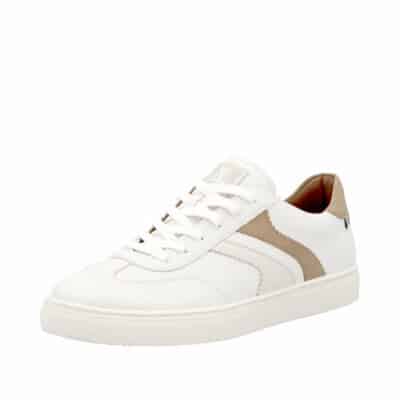 Rieker sneakers til herre i hvid med brune detaljer, samt skind overdel og udtagelig sål