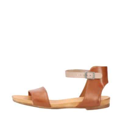 Shoedesign Copenhagen Annika damesandal i brun, lavet af 100% skind med gummisål og ankelrem.