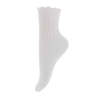 By Stær strømper til dame i beige med flæser og fine detaljer