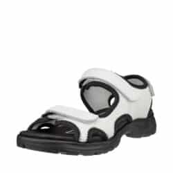 Ecco Hike damesandal i hvid med læderoverdel og tre velcroremme