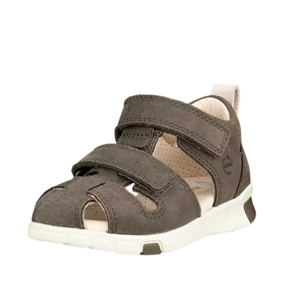 Ecco Mini Stride sandal til børn i grøn, lavet af 100% skind med velcro