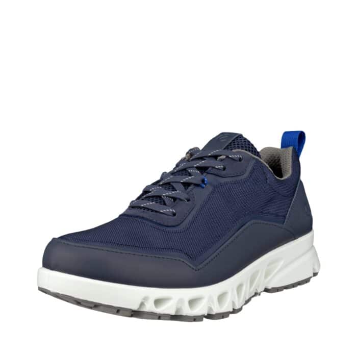 Ecco Multi Vent sneakers til herre i blåt læder, med Gore-Tex og udtagelig sål samt slidstærk gummisål