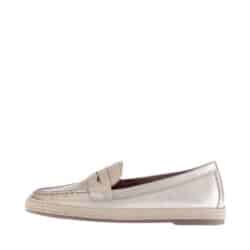 Gabor loafers til dame i metallic guld, med flotte detaljer samt 100% skindkvalitet