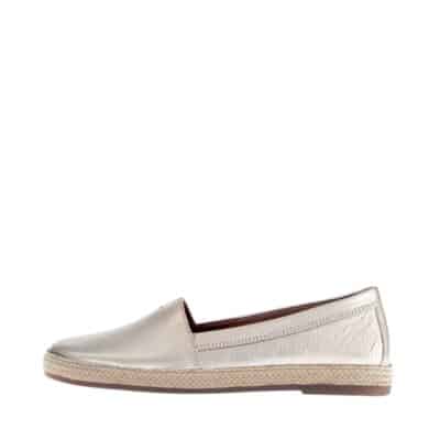 Gabor damesko i metallic guld med slids foran samt 100% skindkvalitet og skridsikker sål