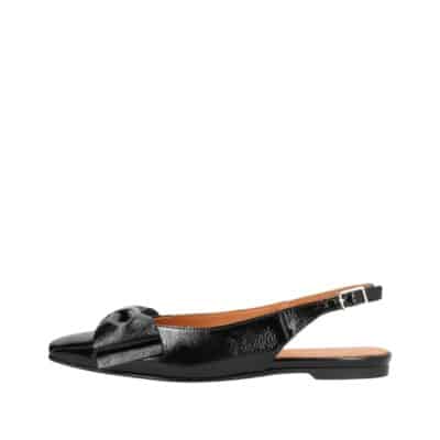 Phenumb Copenhagen Expect P ballerinasko til dame i sort lak, lavet af 100% skind med sløjfe og spænde