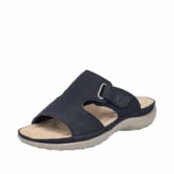 Rieker sandal til dame i sort, med velcrorem og stødabsorberende sål