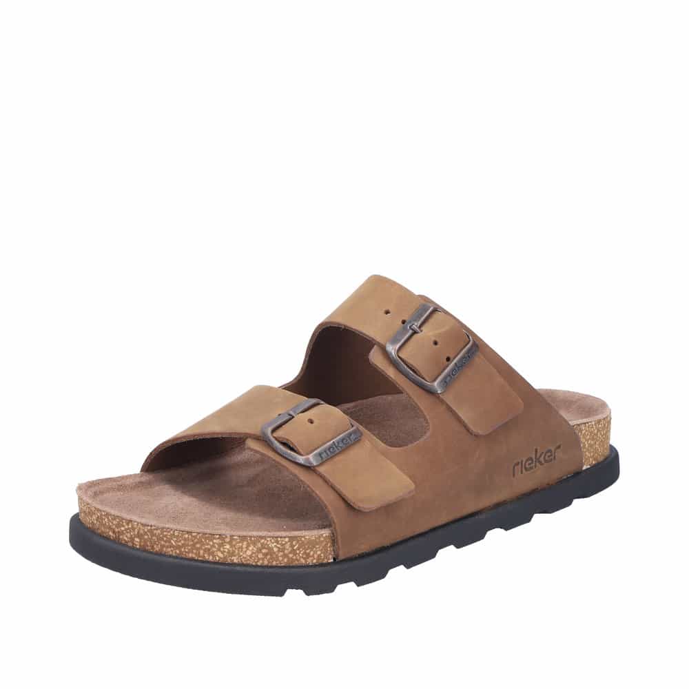 Rieker sandal til herre i brun med 2 justerbare spænder