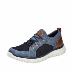Rieker sneakers til herre i blå med elastik og ekstra bredde G