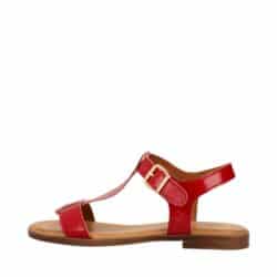 Shoedesign Copenhagen Nora P sandal til dame i rød lak, med 100% skindkvalitet og spændelukning