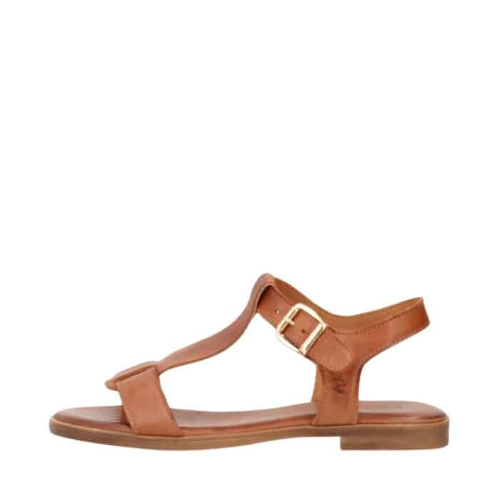 Shoedesign Copenhagen Nora damesandal i brun, lavet af 100% skind med rem detaljer og spænde