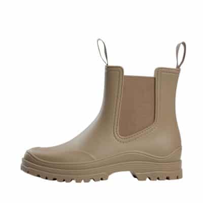 Sofie Schnnor gummistøvle til dame i beige, med elastik og skridsikkert mønster