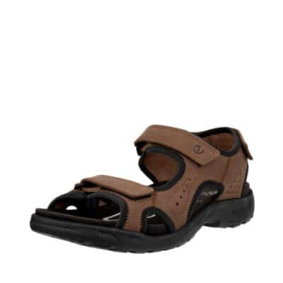 Ecco Hike sandal til herre i brun med nubucklæder og justerbare velcroremme