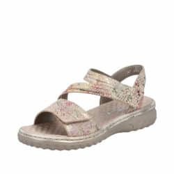 Rieker sandal til dame i beige med velcro samt stødabsorberende sål