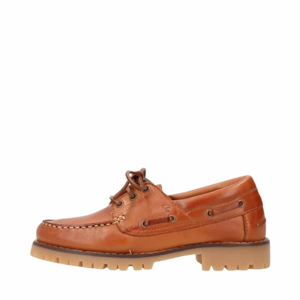 Shoedesign Copenhagen Nautica sejlersko til dame i camel, lavet af læder med lædersnøre