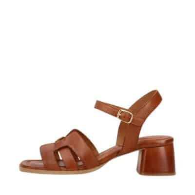 Shoedesign Copenhagen Ronda damesandal i brunt læder, med blokhæl på 5,5 cm