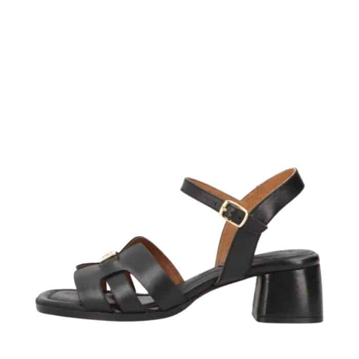 Shoedesign Copenhagen Ronda sandal til dame i sort læder, med blokhæl på 5,5 cm samt justerbar spænde