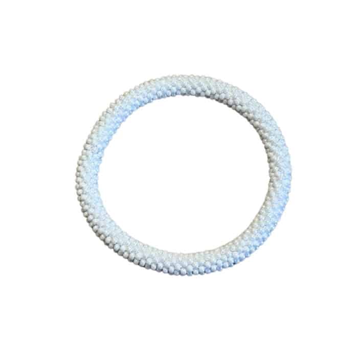 By Stær nepal armbånd med hvide glasperler