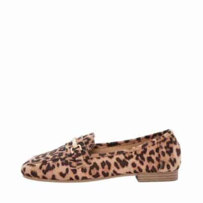 Duffy Novara Tre loafers til dame i leopard med gylden detalje