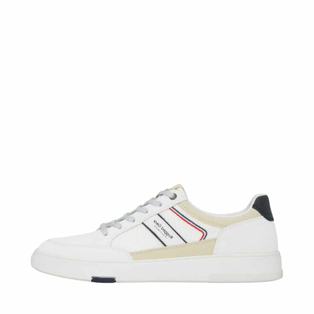 Rugged Gear Wind Tennis sneakers til herre i hvid med snørebånd og udtagelig indersål