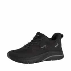 Tamaris Step-In sneakers til dame i sort, med fast hælkappe og elastik foran samt svangstøtte