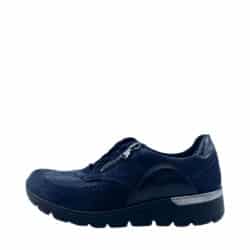 Waldlaüfer sneakers til dame i blå med lynlås og snørebånd samt ekstra bredde k