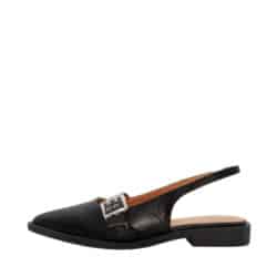 Duffy Fulgatore Due ballerinasko til dame i sort med spænde og slingback hælrem med elastik