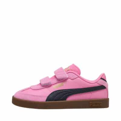 Puma Club II Era V PS sneakers til børn i pink med velcroremme og udtagelig indersål