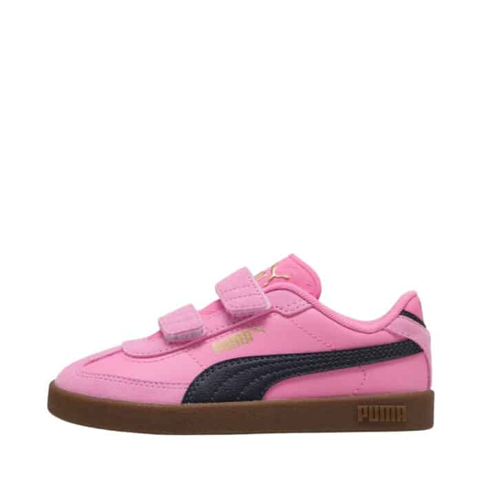 Puma Club II Era V PS sneakers til børn i pink med velcroremme og udtagelig indersål