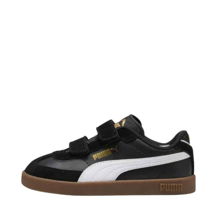 Puma Club II Era V PS sneakers til børn i sort med to velcroremme og udtagelig indersål