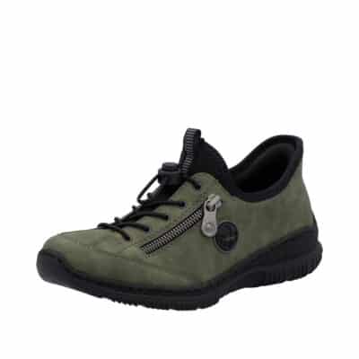 Rieker Ready 2 Go sneakers til dame i grøn med elastik og memosoft indersål