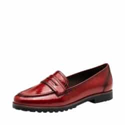 Tamaris loafers til dame i rød med Touch-it sål og detalje over vristen