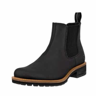 Ecco Elaina chelseastøvle til dame i sort skind med elastik i begge sider og udtagelig sål