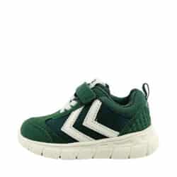 Hummel Crosslite Infant sneakers til børn i grøn med elastik og velcrorem samt udtagelig sål