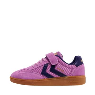 Hummel VM78 CPH JR sneakers til børn i lilla med mørkelilla Hummel vinkler og velcrorem samt udtagelig sål