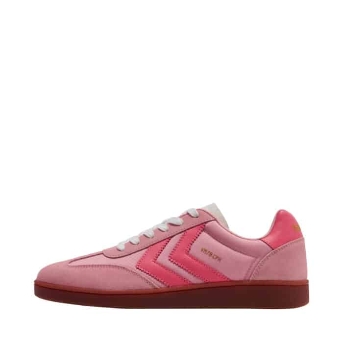 Hummel VM78 CPH RS sneakers til dame i lyserød med pink Hummel vinkler og snørebånd samt udtagelig sål