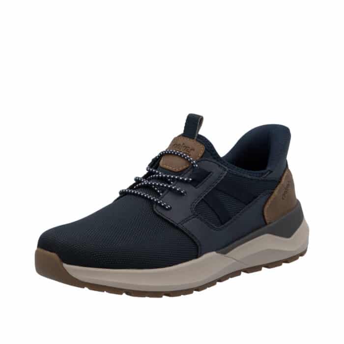 Rieker Ready 2 Go sneakers til herre i blå med fast hælkappe og udtagelig sål med ekstra bredde H