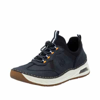 Rieker sneakers til dame i blå med justerbar elastik og udtagelig indersål af skind