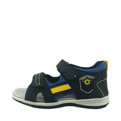 Sprox sandal til børn i blå med to velcroremme og lukket hæl samt lille svangstøtte