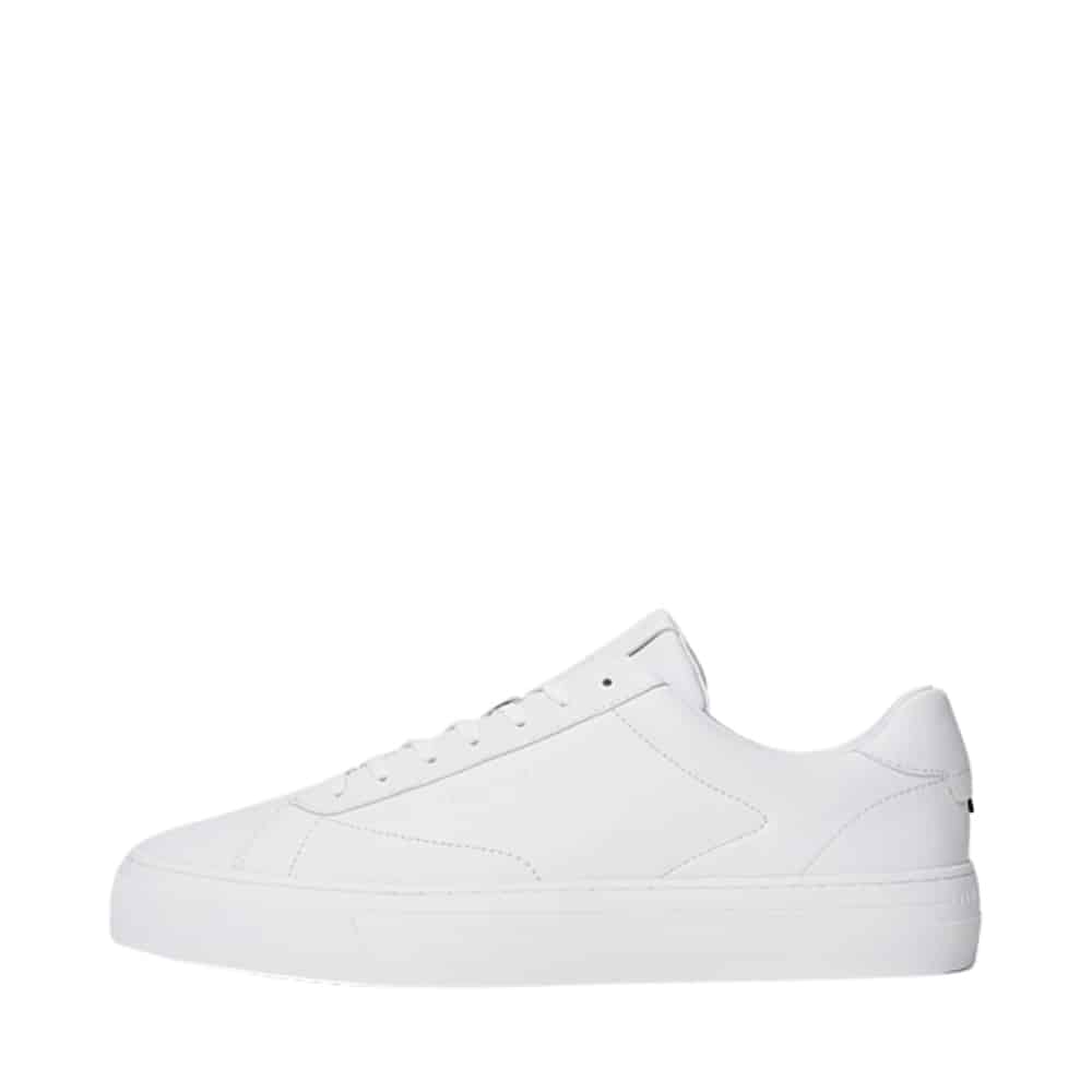 Tommy Hilfiger Premium Dress Cupsole sneakers til herre i hvid læder med snørebånd og udtagelig sål