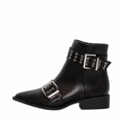 Duffy Fulgatore Sei støvle til dame i sort med moderne detaljer og lynlås samt en lille hæl på 3,5 cm
