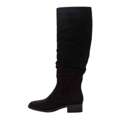 Duffy Tranto Uno lang støvle til dame i sort med lynlås og hæl på 3,5 cm