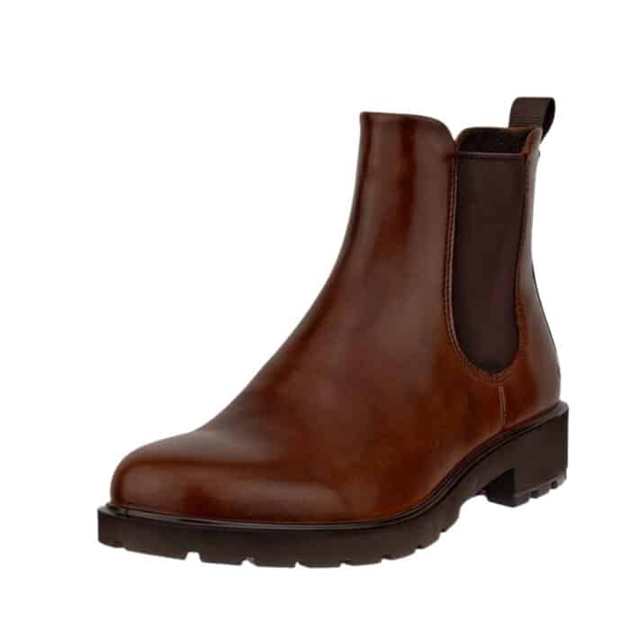 Ecco Metropole Vienna W støvle til dame i brun med skindoverdel samt elastik på begge sider og en udtagelig Dual-fit sål