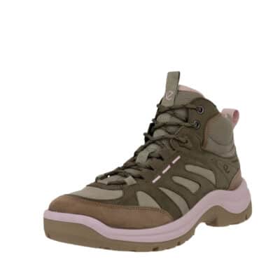 Ecco Offroad W støvle til dame i grøn med nubucklæder overdel og udtagelige sål samt snørebånd og Waterproof teknologi