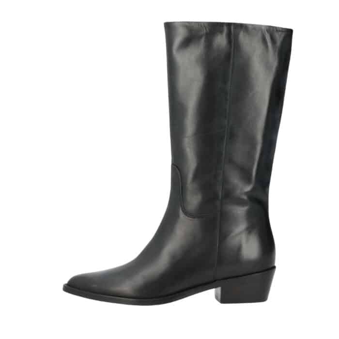 Phenumb Copenhagen Confidence støvle til dame i sort læder med spids snude og blokhæl på 4,5 cm