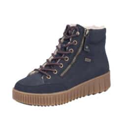 Rieker støvle til dame i blå med varm foring og udtagelig sål samt Rieker-Tex