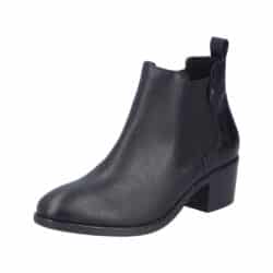 Rieker støvle til dame i sort med blokhæl på 5 cm og lynlås samt elastik