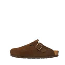 Rohde Sunnys N°15 slippers til dame i mørkebrun ruskind med justerbar spænde samt blød og åndbar indersål af ruskind