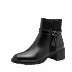 Tamaris støvle til dame i sort med skindoverdel og Touch-it sål samt blokhæl og let foring